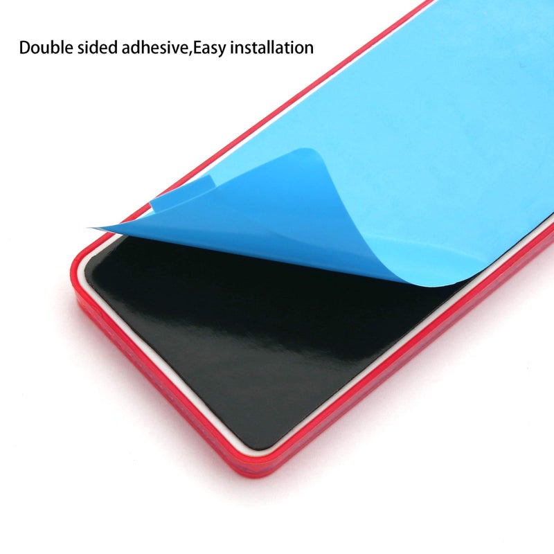 MFC PRO 2Pcs Plastic Rectangular Stick-on Reflector Sticker (Red, 3.70 x 1.73 in) - Image 2